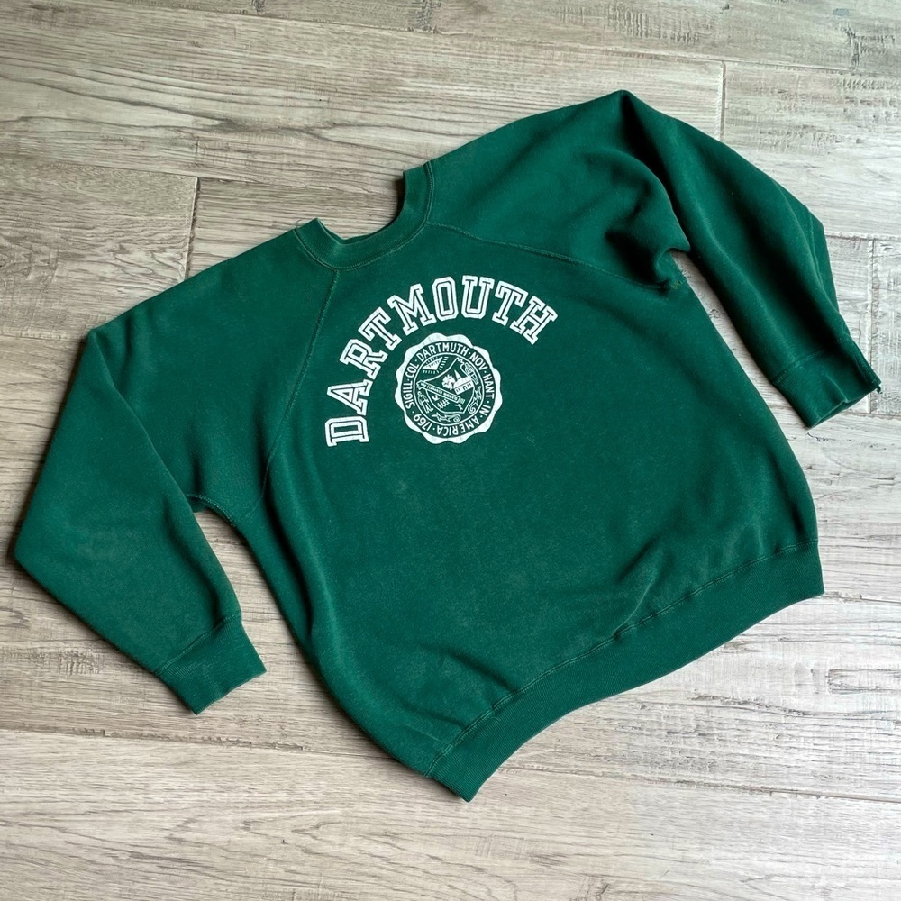 Vintage 1970’s Champion Sweatshirt Dartmouth Green/White Crewneck Women’s Small
